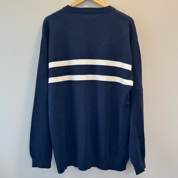 Chaps Ralph Lauren Knit V Neck Navy Blue Sweater - Picture 3 of 6